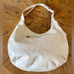 Sseko Handcrafted Cream Sheepskin Leather Crescent Crossbody